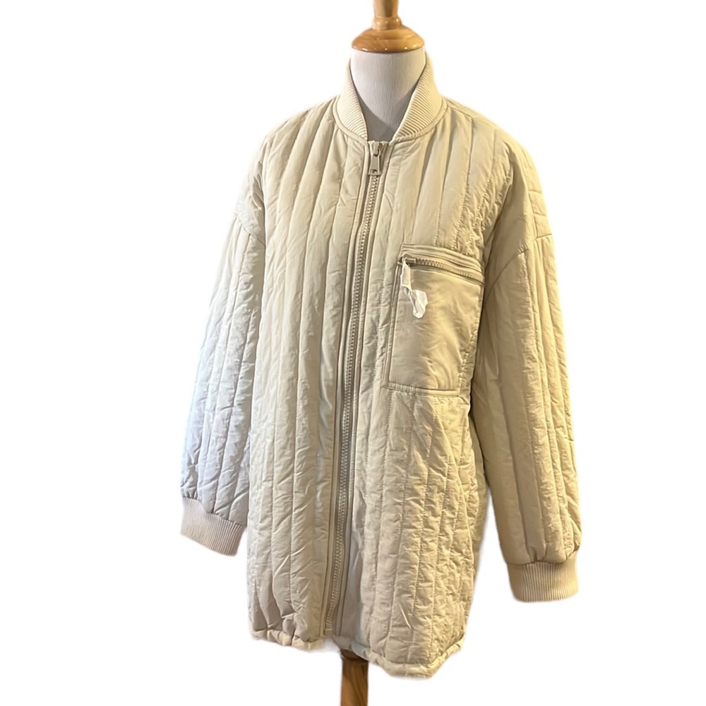 TOPSHOP QUILTED BOMBER JACKET WINTER WHITE SIZE 8 TO 10 NEW WITH TAGS